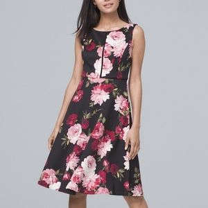 WHBM Sz 18 Worn Once Floral Scuba Fit and Flare Dress